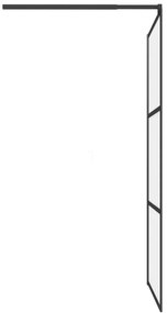 Perete cabina dus walk-in negru 100x195 cm sticla ESG semi-mata Negru, 100 x 195 cm, Mat