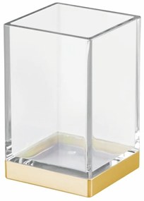 Cană din plastic pentru baie cu detalii aurii InterDesign