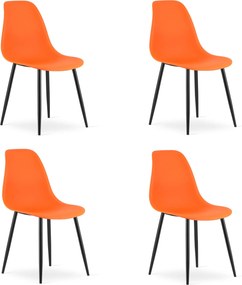 Scaun OSAKA portocaliu cu picioare negre