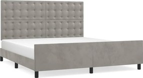 vidaXL Cadru de pat fără saltea, gri deschis, 160x200 cm, catifea