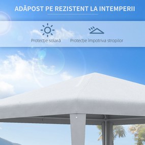 Outsunny Foisor de Grădină 3x3 Impermeabil pentru Petreceri Cadru Oțel Exterior Interior 2.7x2.7m Alb | Aosom Romania