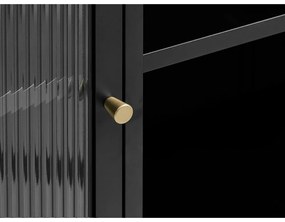 Vitrină neagră din metal 111x140 cm Bronco – Unique Furniture