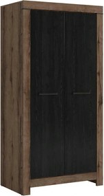 Dulap BALIN, negru/stejar, PAL, cu 2 usi, 98x55x195 cm