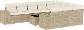 vidaXL Set canapele de grădină cu perne, 11 piese, bej, poliratan