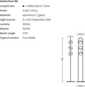 Lampadar LED design modern ASTRID