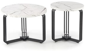 Masuta cafea Antica M marble alba – H41 cm