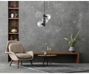 Lustră pe cablu TUBE 3xE27/60W/230V negru/transparent