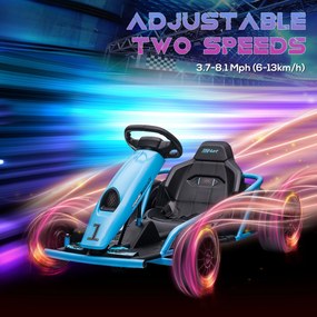 HOMCOM Go Kart Electric pentru Copii, Kart cu Pedale pentru Copii cu Pornire Lentă, Claxon, 115x77x54 cm, Albastru | Aosom Romania