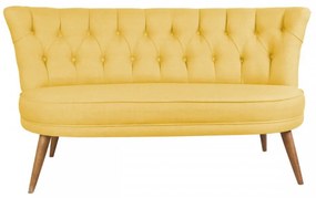 Canapea 2 Locuri, Lemn Solid, Richland Loveseat, Galben