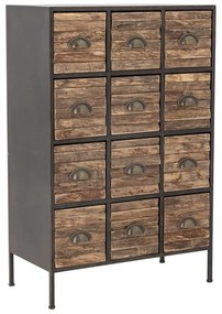 Comodă neagră/maro din metal 60,5x92x33,5 cm Matteo – Bloomingville