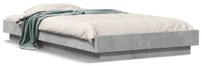 3281213 vidaXL Cadru de pat, gri beton, 90x200 cm, lemn prelucrat