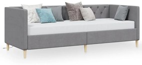 337234 vidaXL Pat de zi, gri deschis, 90x200 cm, textil, USB