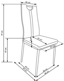 Scaun K202 piele ecologica cappucino