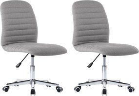 vidaXL Scaune de bucătărie, 2 buc., gri deschis, material textil