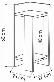 Set 2 Noptiere Immerse stejar - antracit 27x25x60cm