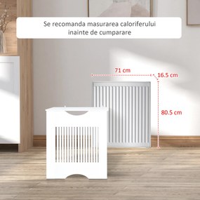 HOMCOM Capac Radiator MDF Alb cu Blat Design Sigur Anti-Inclinare 78x19x82 cm pentru Living si Dormitor | Aosom Romania