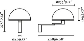 Aplica de perete neagra cu brat articulat DOME