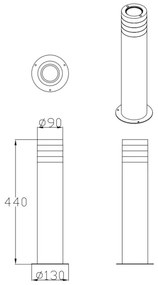 Lampă de exterior RINO 1xE27/12W/230V IP54 44 cm negru
