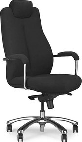 Scaun birou Sonata XXL, negru/crom, stofa clasica/metal, 51x54x119/129