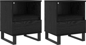 vidaXL Dulap de pat Stejar Negru 40 x 35 x 50 cm Lemn compozit