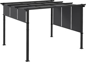 Outsunny Pergola de Exterior de 3 x 3,5 m cu Copertina Retractabila, Foisor de Gradina, Umbrar pentru Veranda, Terasa, Gri Inchis