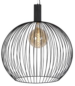 Lampă suspendată de design rotundă neagră 70 cm - Dos