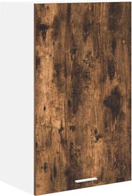 vidaXL Dulap suspendat cu ușă Stejar afumat și alb 50 x 31 x 80 cm