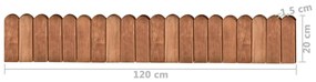 Role de bordura, 2 buc., 120 cm, lemn de pin tratat 2, Maro