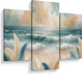 Tablou – Plajă pictată în culori delicate (90x60 cm)