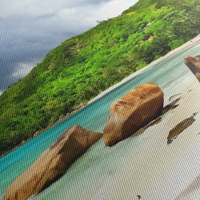 Tablou - Seychelles, plaja Takamaka (90x60 cm)