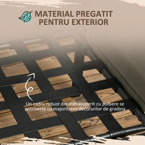 Outsunny Set pentru gradina 4 bucati cu 2 canapele 2 locuri, fotoliu de colt si masuta de cafea din geam securizat, gri si negru | AOSOM RO