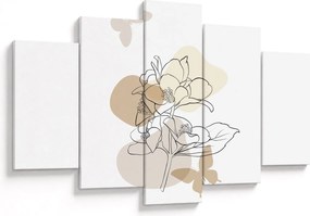 Tablou - Flori bej cu fluture N⁰1 (150x105 cm)