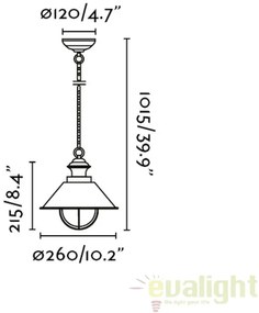 Pendul de terasa exterior NAUTICA alb/cupru IP33 71106