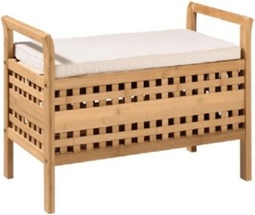 Bancheta TOLOSA, stejar auriu/gri, material textil/negru, 69x37x50 cm