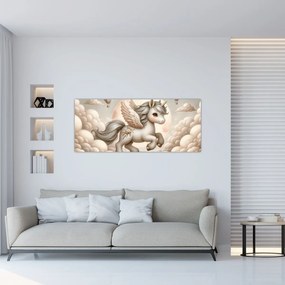 Tablou - Inorog în nori (120x50 cm)
