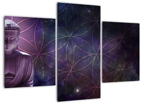 Tablou - Buddha cu florile vieții (90x60 cm)