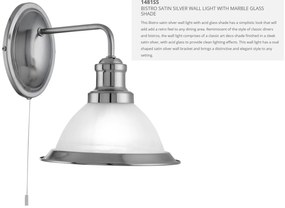 Aplica de perete design clasic Bistro argintiu satin 1481SS SRT