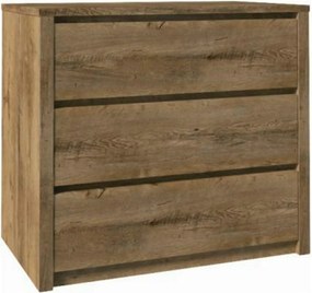 Comoda MONTANA K3S, stejar lefkas inchis, PAL melaminat, 90x43x80 cm