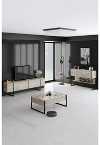 Măsuță de cafea Luna 1 (Travertin + Negru) . 1102314