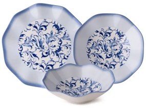 Set veselă, 24 piese, porțelan, albastru
