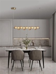 Lustra suspendata LED design modern Leda auriu