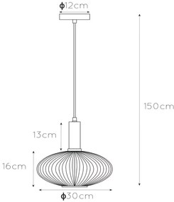 Lustră pe cablu MALOTO 1xE27/40W/230V d. 30 cm verde Lucide 45386/30/33