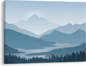 Tablou - Munții cu privirea graficeanului (70x50 cm)