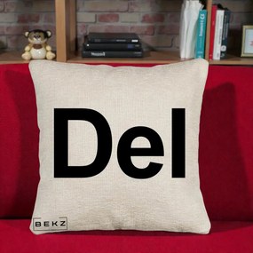 Perna Personalizata Tasta Del Tipografie Bold, 40x40 cm, Bej Canapea, Husa Detasabila, Perna Inclusa, BEKZ®