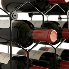 HOMCOM Suport pentru sticle Design geometric în fagure, Negru | Aosom Romania