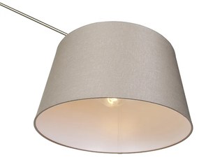 Lampa de podea moderna din otel cu abajur taupe 45 cm - Editor