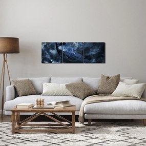 Tablou - Corbul (cu ceas) (90x30 cm)