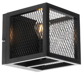 Lampă de perete industrială neagră cu plasă - Cage