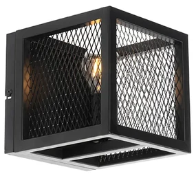 Lampă de perete industrială neagră cu plasă - Cage
