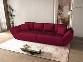 Canapea extensibilă dumonde cu ladă de depozitare si sezut confortabil din spuma high-density, Berlin Zoom Red 300x100 cm